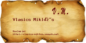 Vlasics Miklós névjegykártya