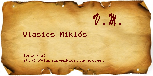 Vlasics Miklós névjegykártya
