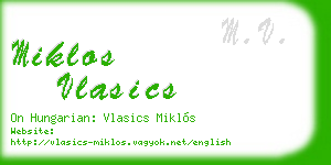 miklos vlasics business card
