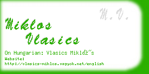 miklos vlasics business card